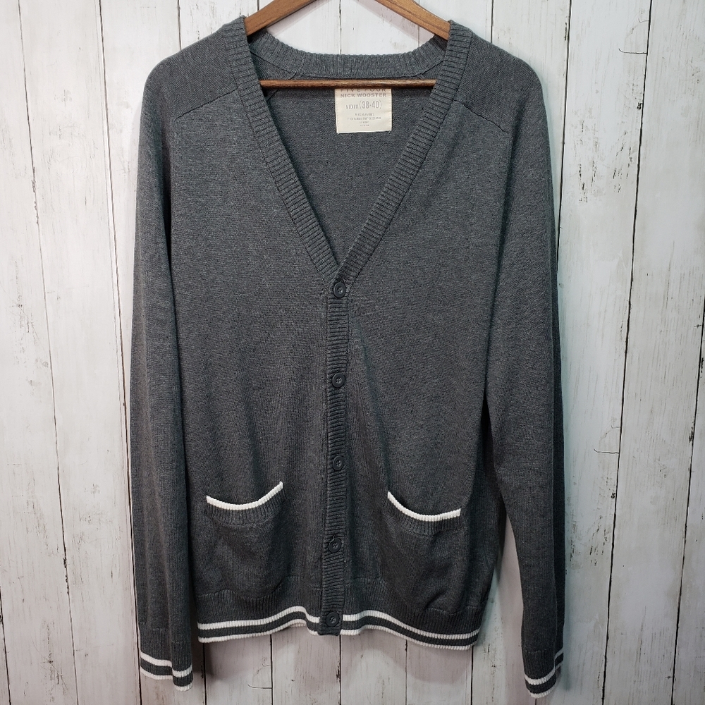 Five Four X Nick Wooster Gray School Boy Cardigan